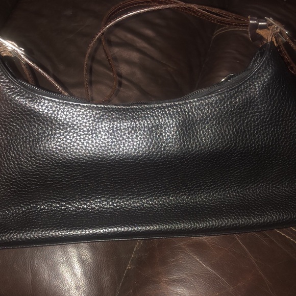 Brighton shoulder bag- pebbled brown & black - Picture 3 of 5